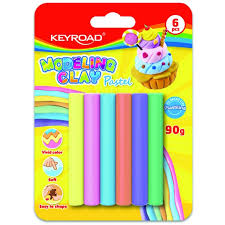 Plastilina keyroad x 6 colores pasteles 90grs.