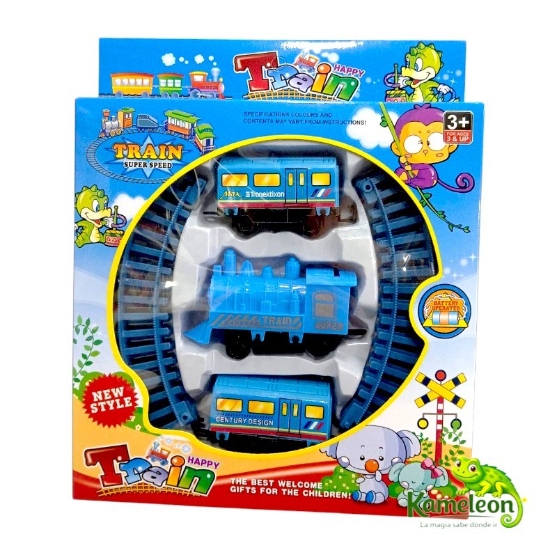 TREN CON VAGONES Y RIEL