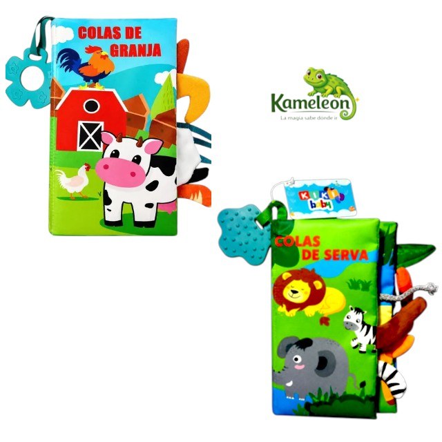 Libro de tela colas de: granja o selva