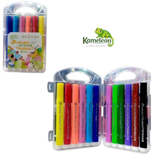 Valija de marcadores lavables x12 colores
