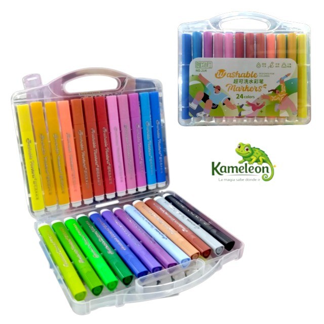 Valija de marcadores lavables x24 colores