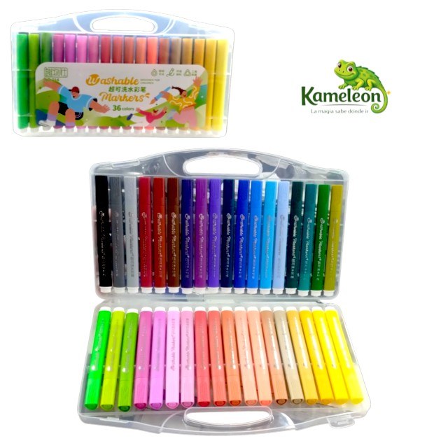 valija de marcadores lavables x36 colores