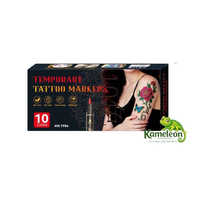 Marcadores para tatuajes temporales x10