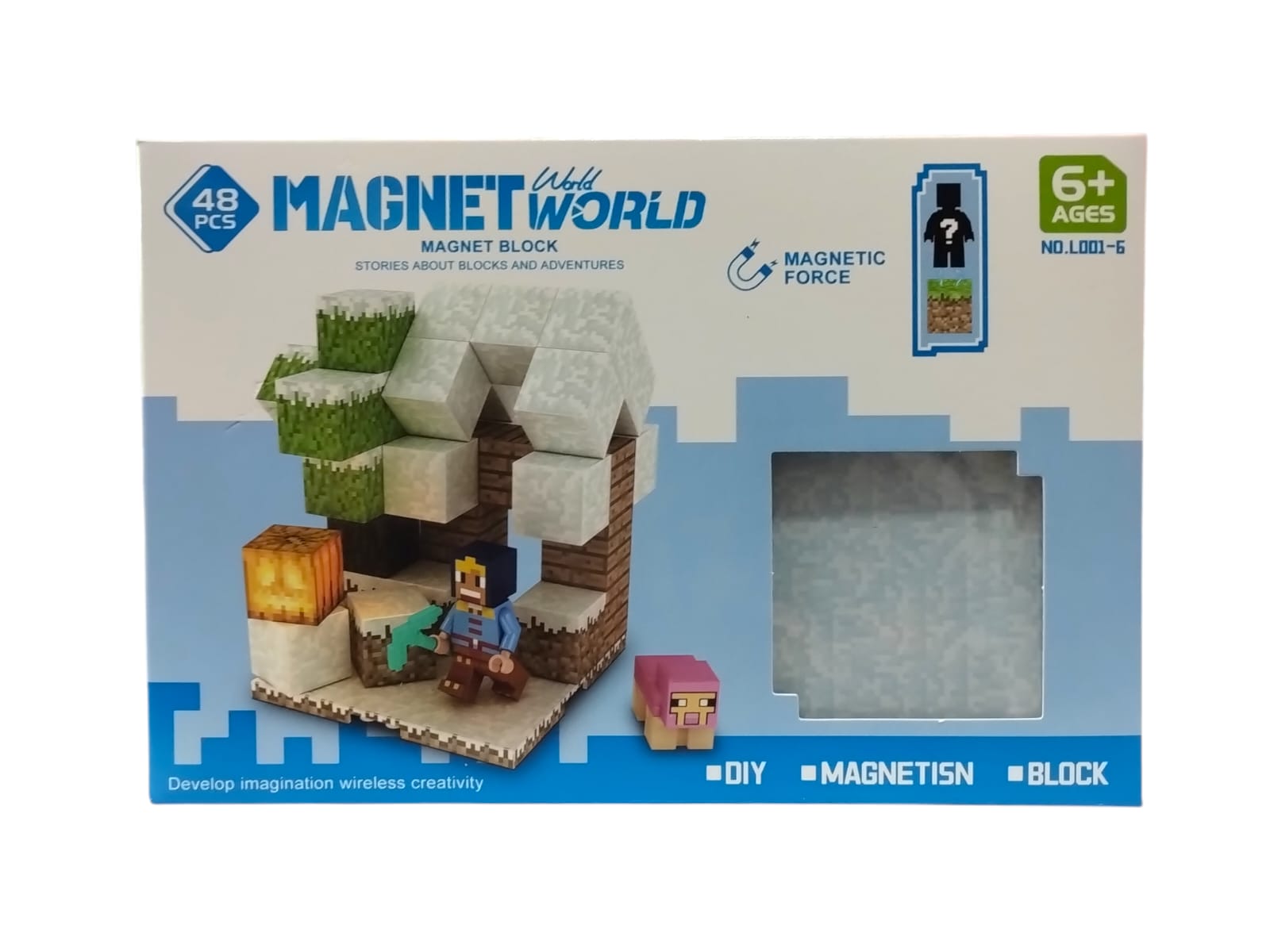 Bloques inmantados de minecrafts 48 piezas nieve