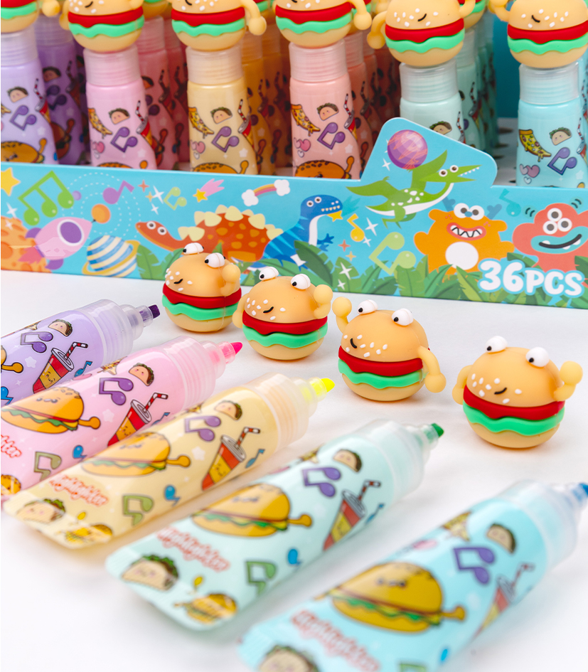 Resaltador con tapita de hamburguesa