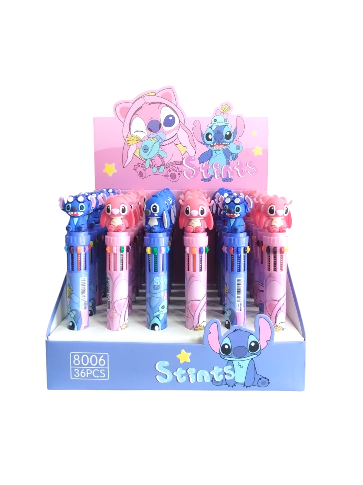 Boligrafo retractil 10 colores stitch