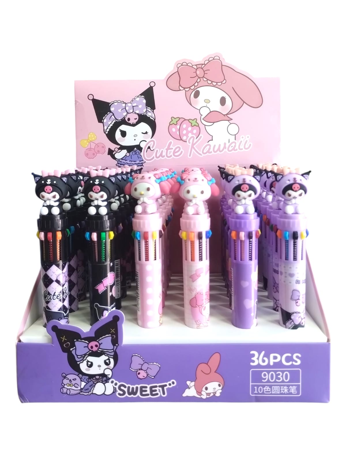 Boligrafo retractil 10 colores cute kawaii