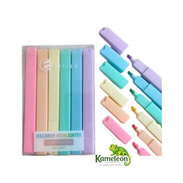 resaltadores pastel macaron x6