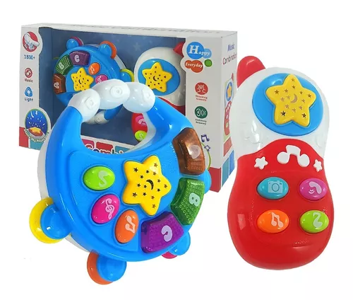 Set de pandereta con celular con sonido