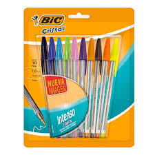 Lapiceras bic cristal x10 colores