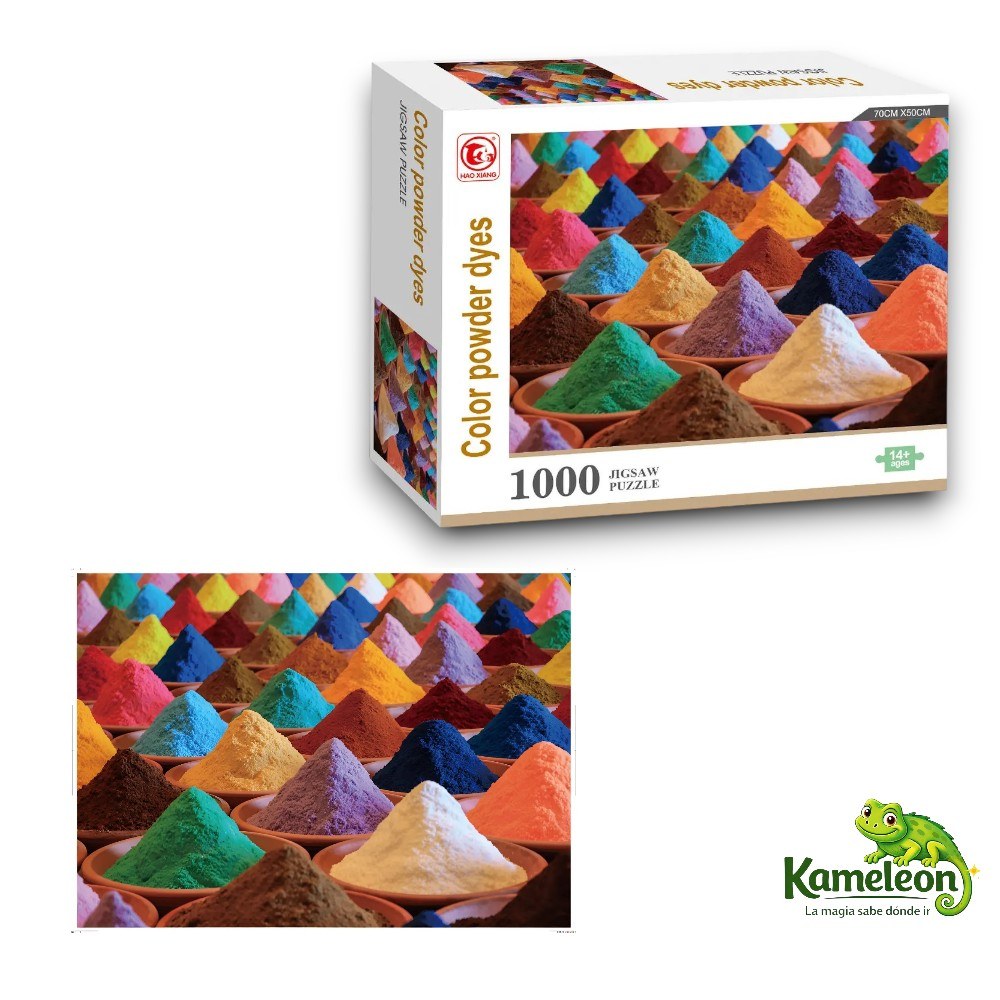 PUZZLE ROMPE CABEZA MIL PIEZAS DE COLOR POWDER DYES