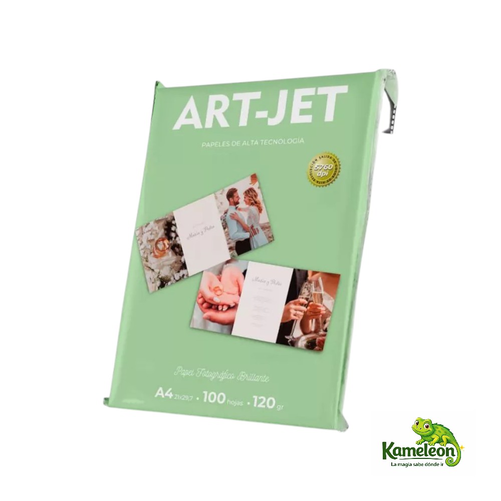 Papel art-jet fotografico brillante a4 100 hojas 120gr.