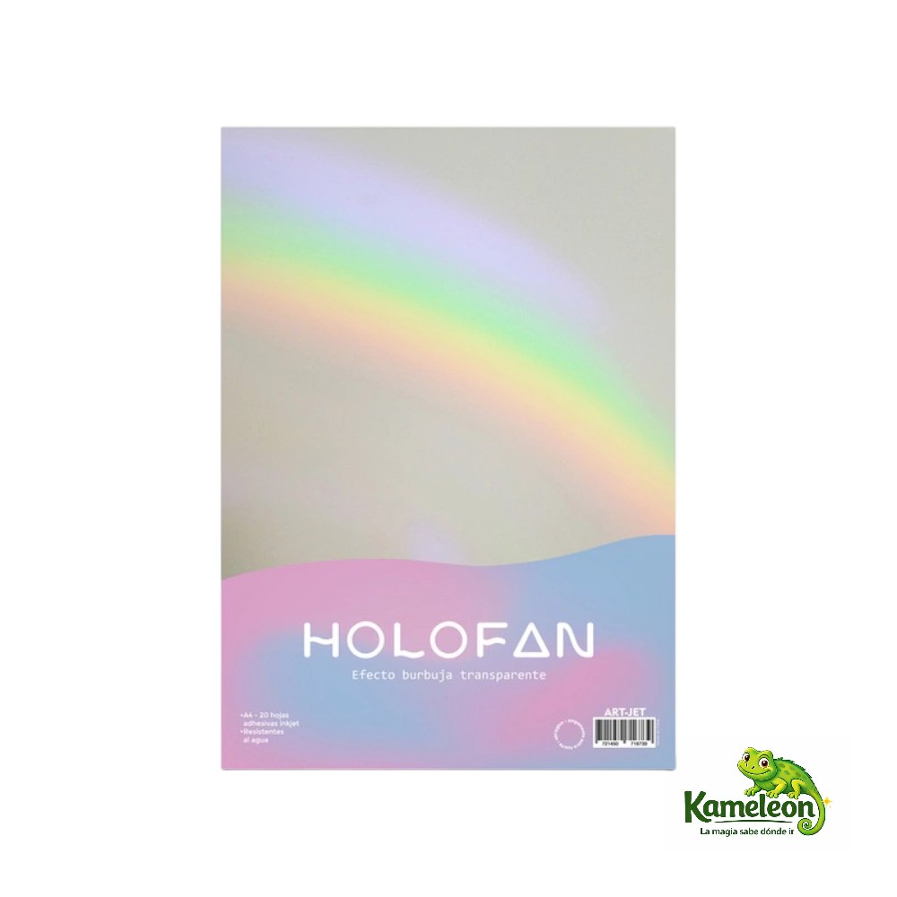 Papel holofan art-jet efec. burbujas tranparente adhesivo inkjet -a4 - 20hj. - resistente al agua