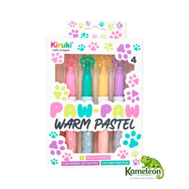 Resaltadores kiruki x4 paw paw warm pastel