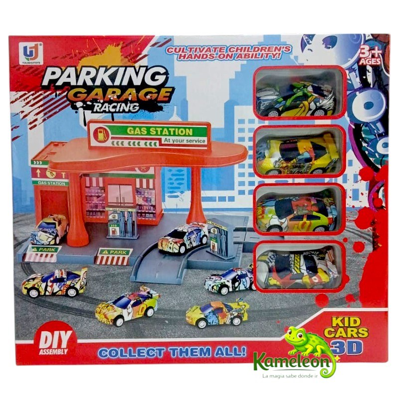 Pista estacionamiento c/4 autos e/caja