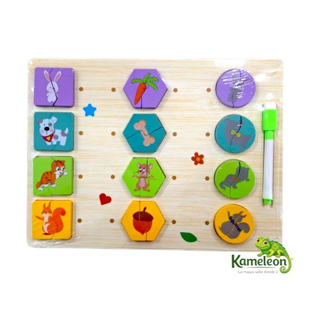 Puzzle de madera + marcador md68