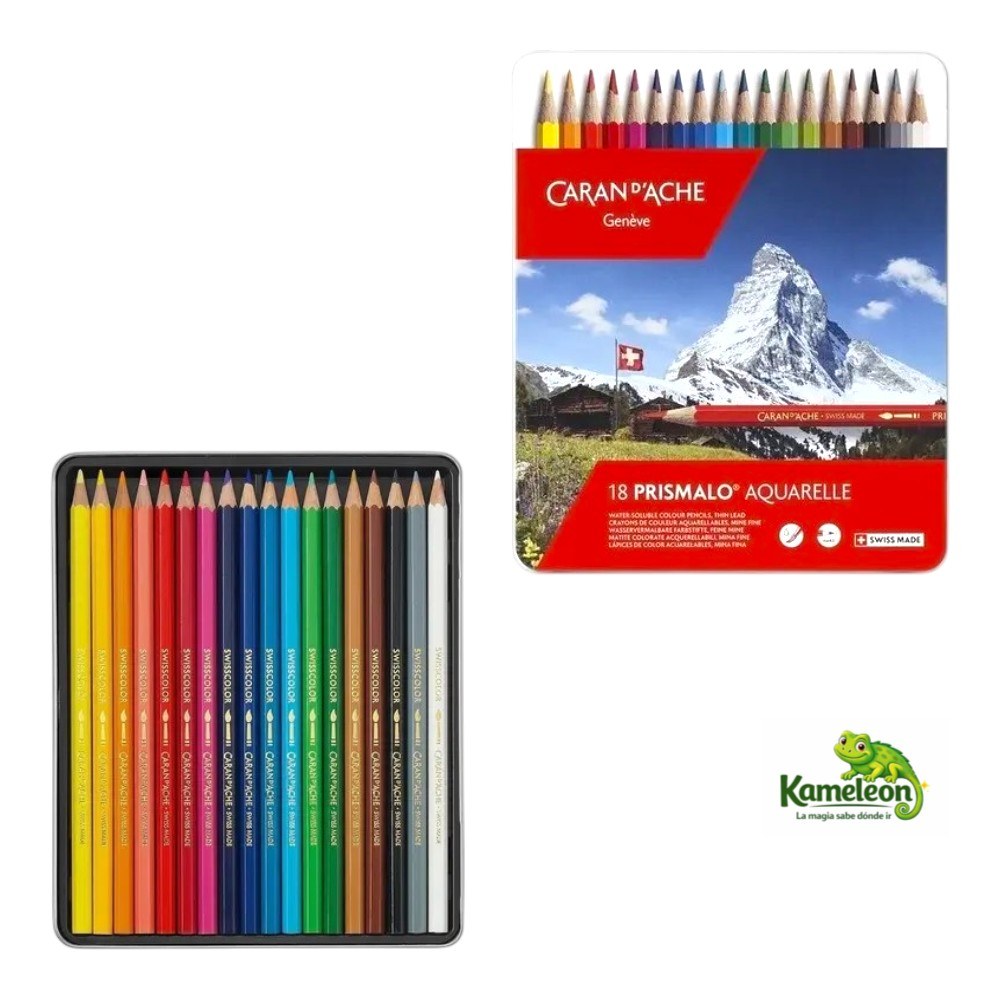 LAPICES ACUARELABLES CARAN D-ACHE X18 EN LATA