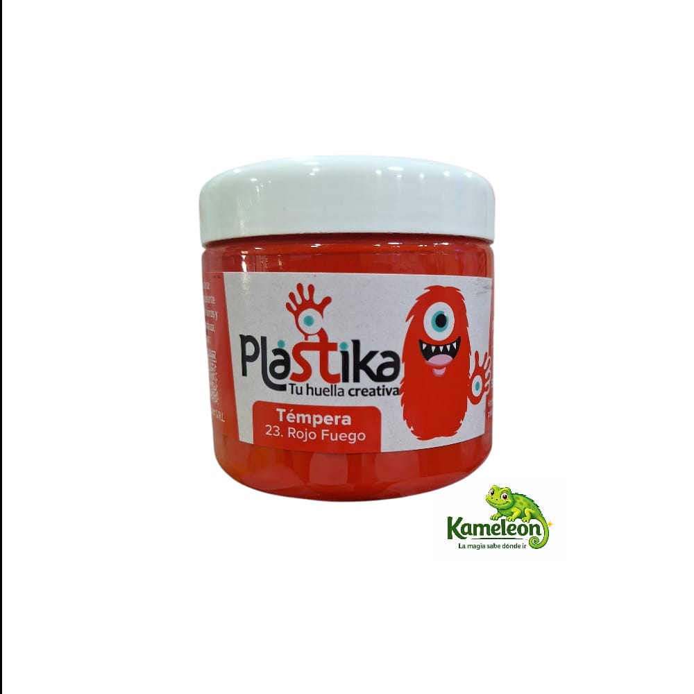Tempera plastika 200ml 23. rojo fuego