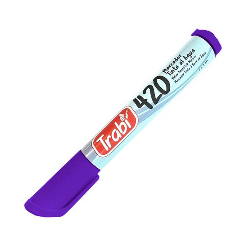 Marcador trabi tinta al agua 420 violeta fluo