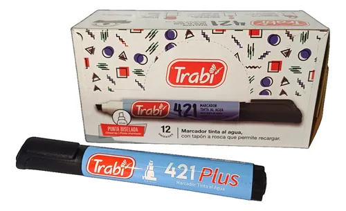 Marcador trabi 421 plus tinta al agua trazo 4-6mm negro