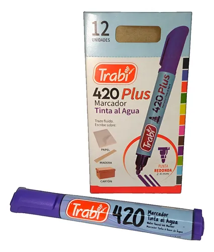 Marcador trabi 420 plus tinta al agua trazo 4-6mm violeta