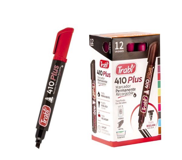 Marcador trabi permanentes  410 rojo 