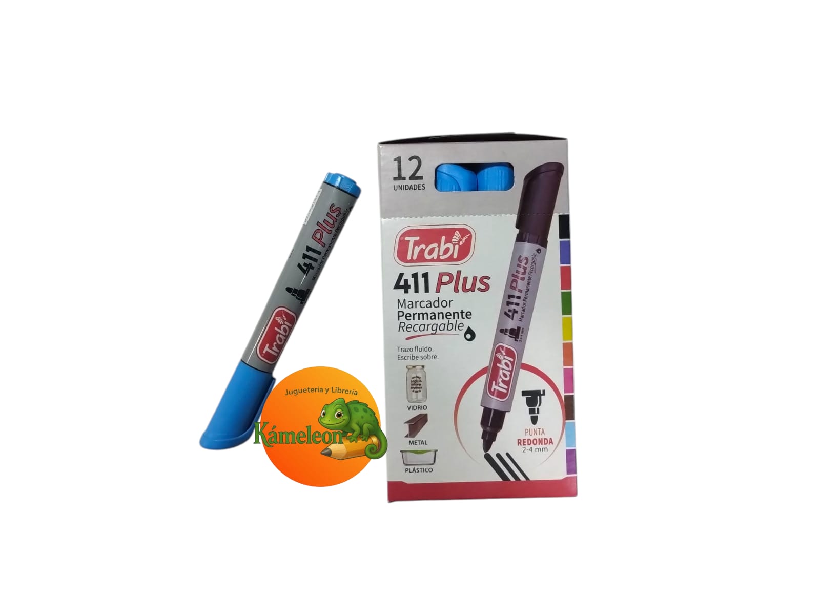 Marcador trabi pizarra 450 celeste caja por 12un.
