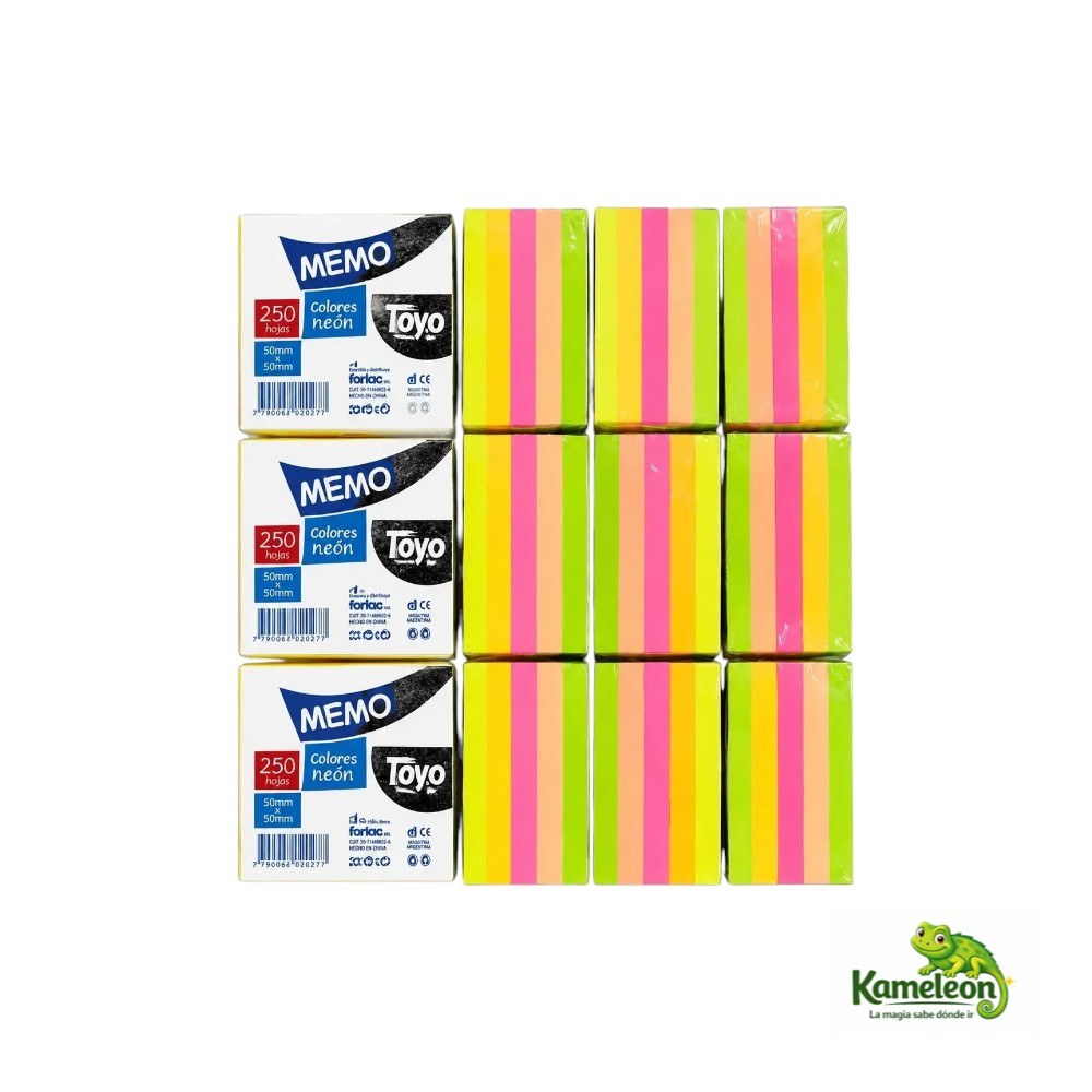 NOTAS ADHESIVAS COLORES NEON 50MMX50MM