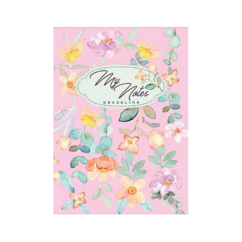 Cuaderno 19x25 decorline  my notes  flower oscuro liso 