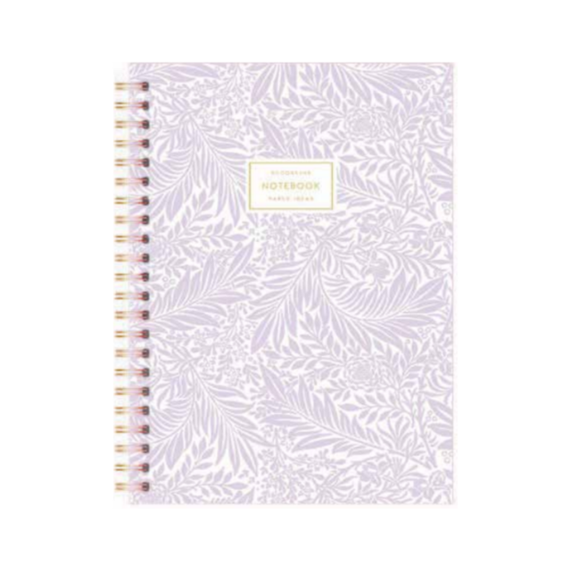 Cuaderno a4 decorline espiral flores lilas cuadros 