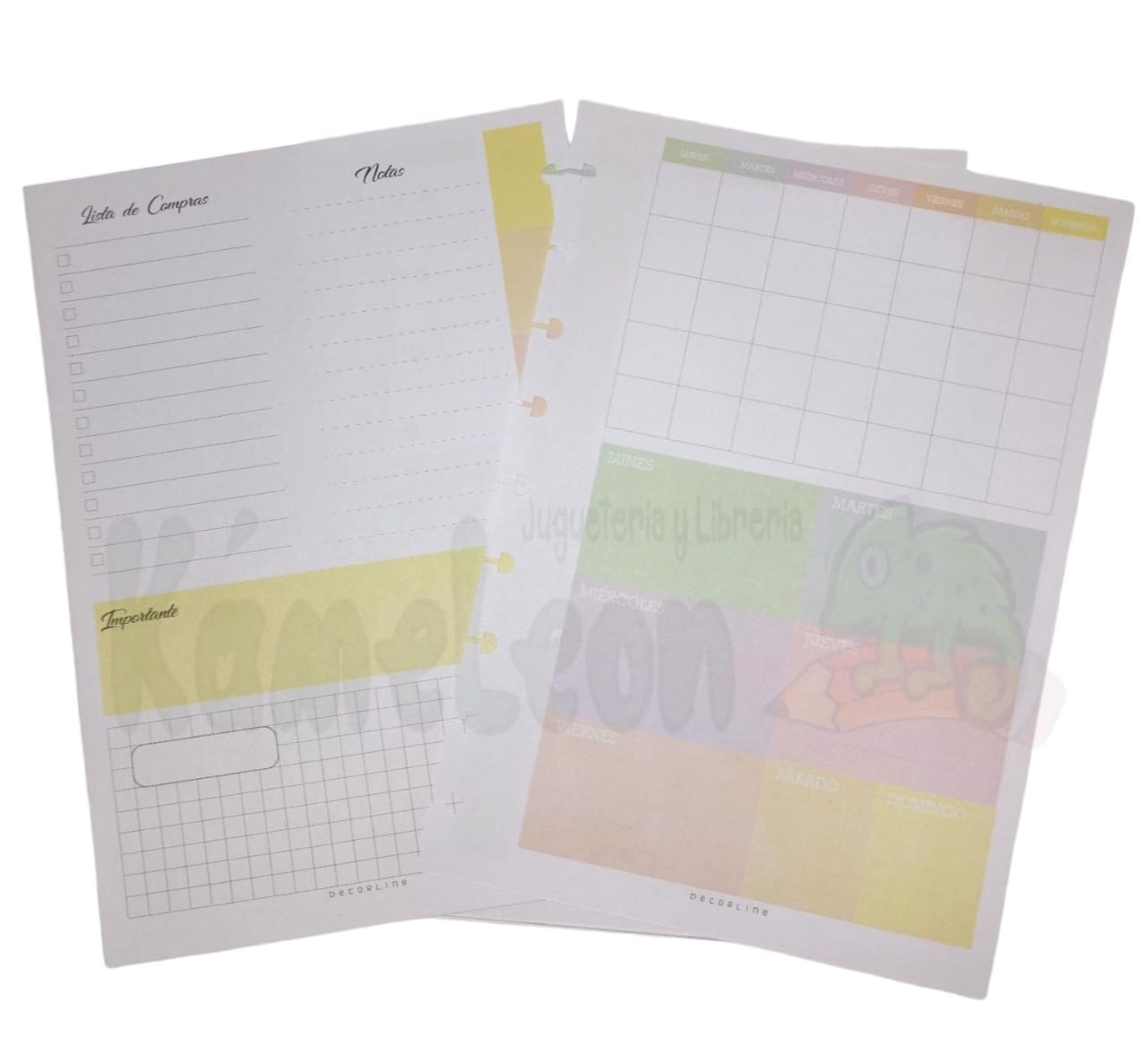 Repuesto decorline 18 x 25 inteligente planer semanal cuadricula