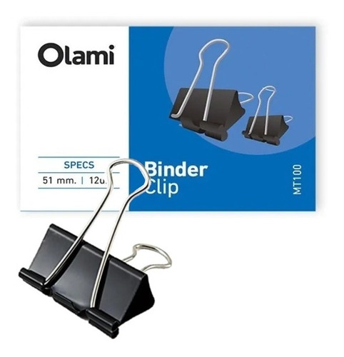 Aprietapapel binder clip olami negro n 5  51mm.