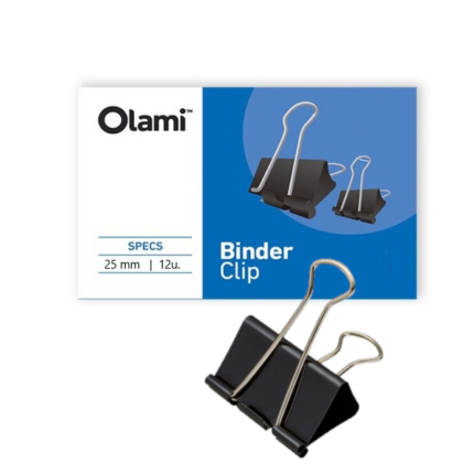 Aprietapapel binder clip olami negro n 2  25mm.