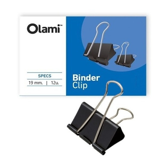 Aprietapapel binder clip olami negro n 1  19mm.