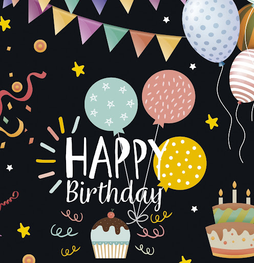 Papel de regalo plastificado happy birthday negro