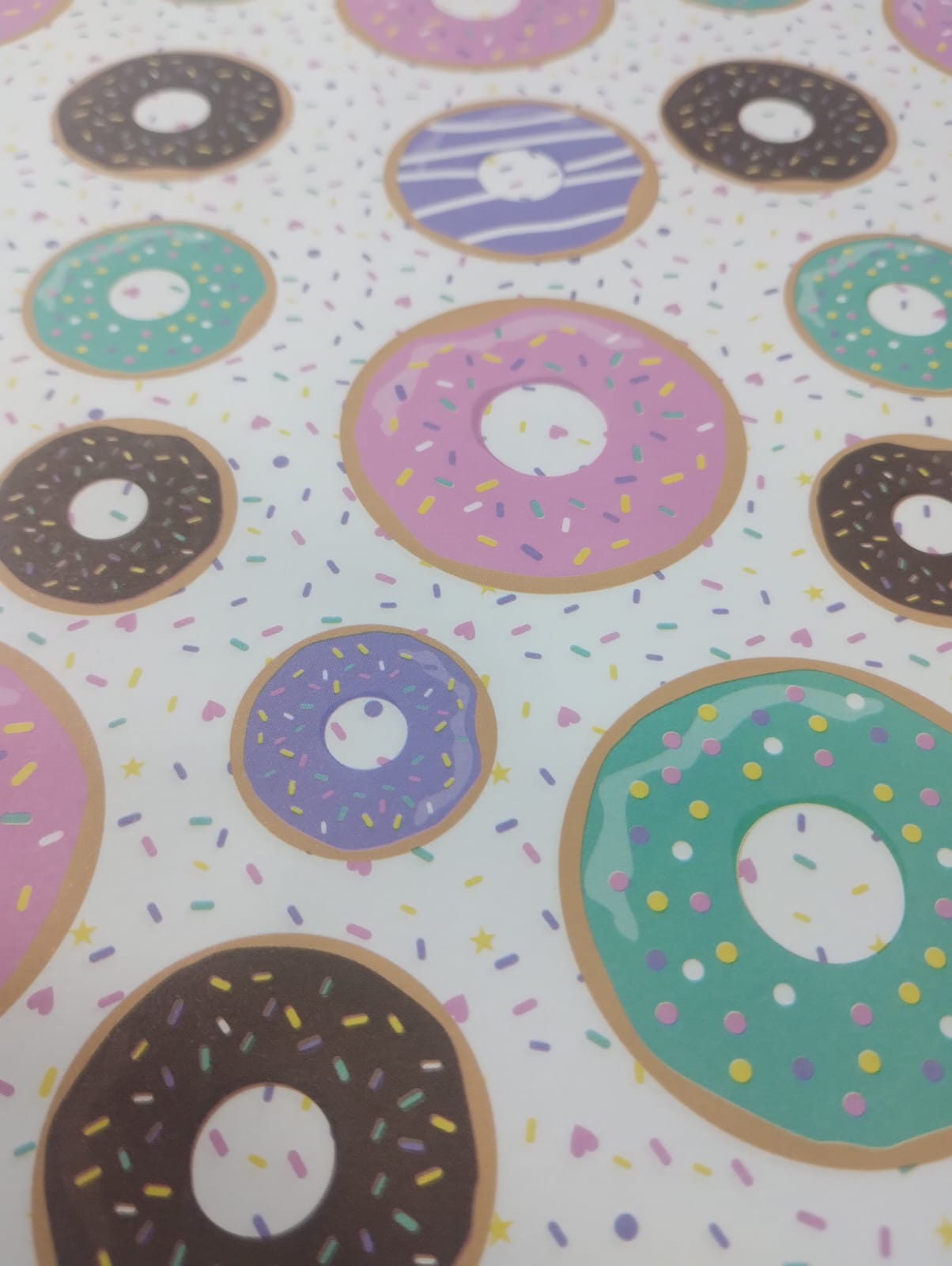 Papel de regalo obra donas