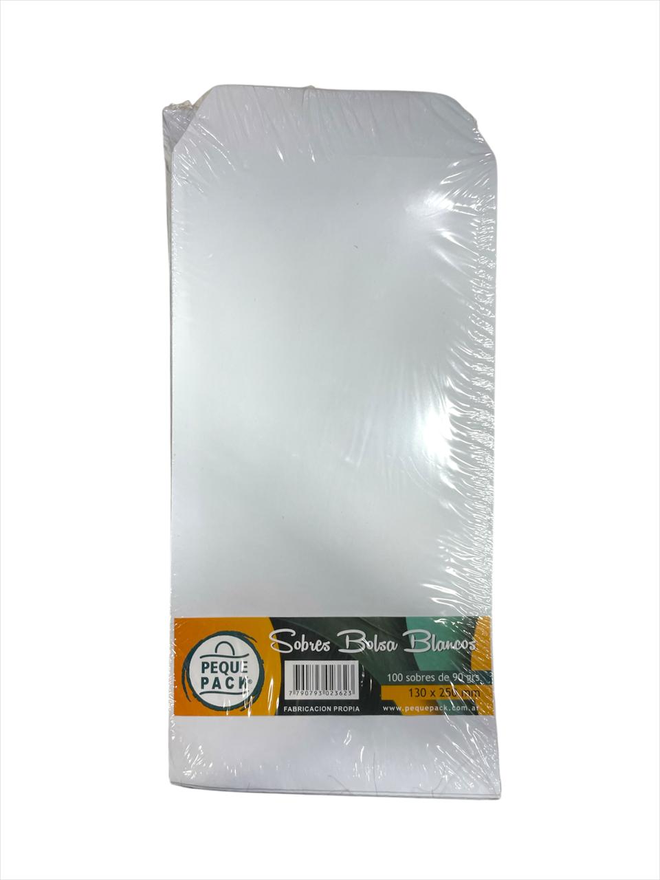 Sobre bolsa blanco 130 x 250mm  90g.