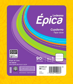 Cuaderno n1 epica rayado amarillo