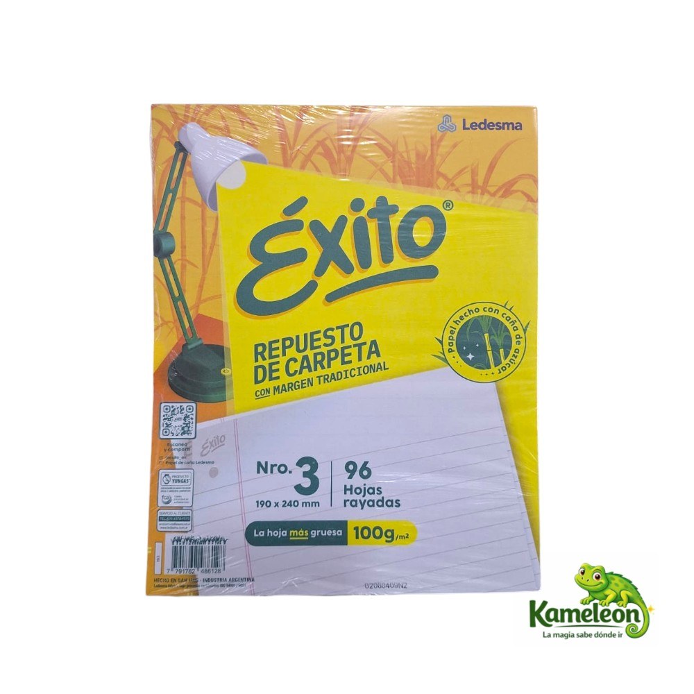 Hojas repuesto exito x 96 hs rayadas