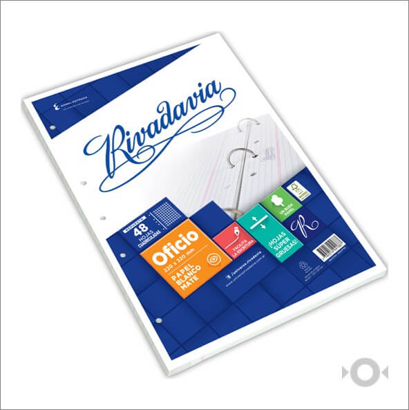 Hojas oficio rivadavia 48u cuadriculadas