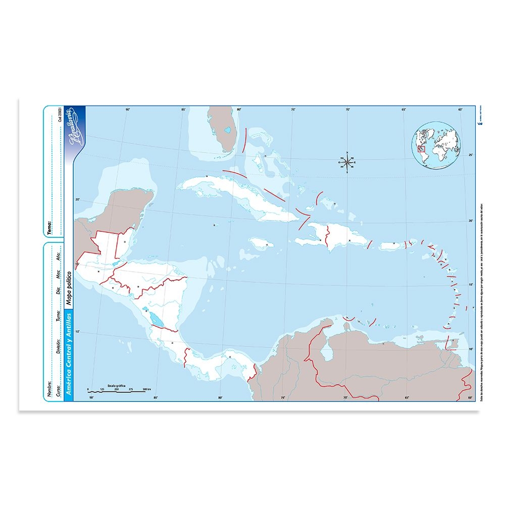 Mapa nro 3 america central y antillas