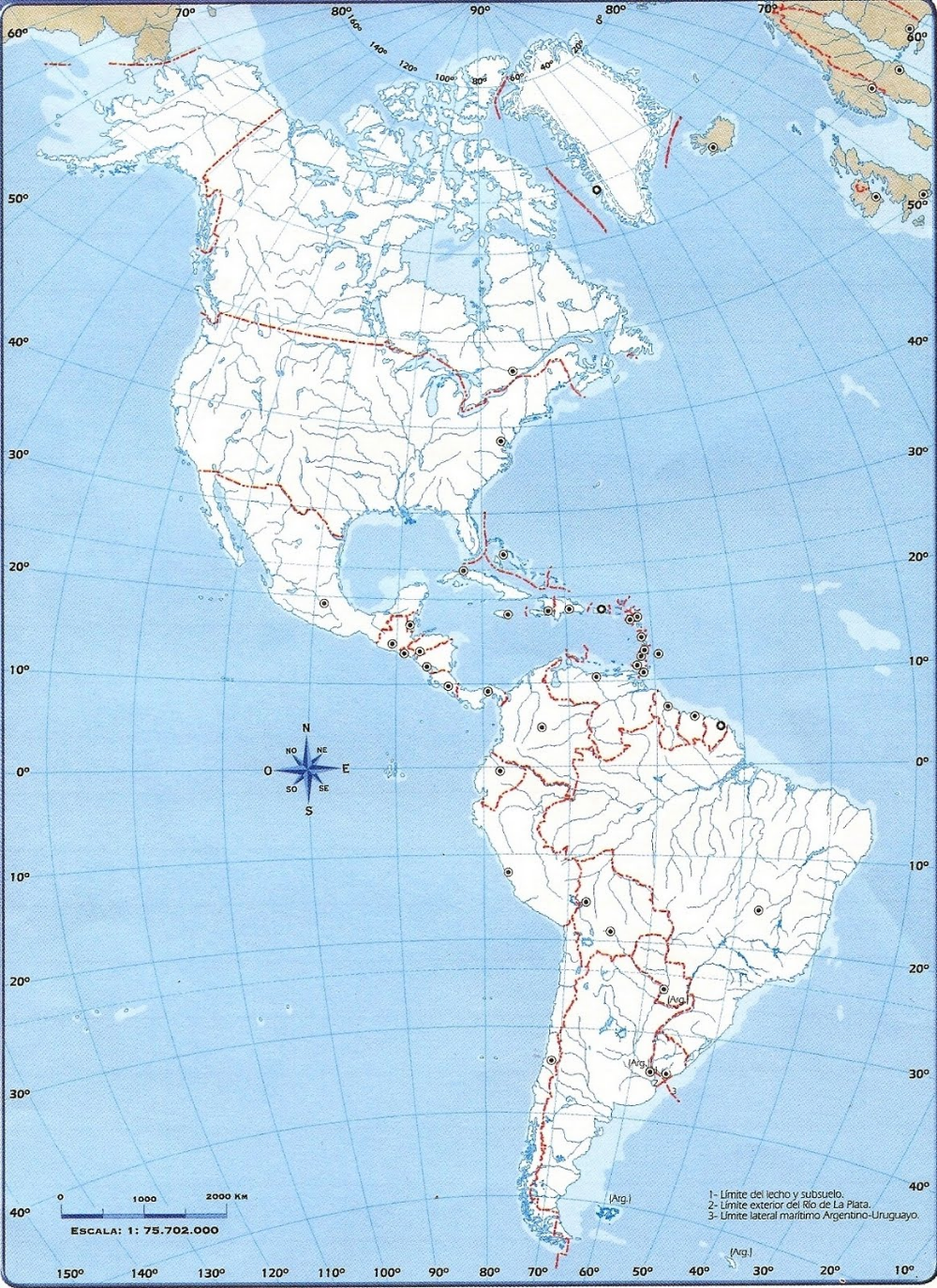 Mapa nro 3 continente americano politico