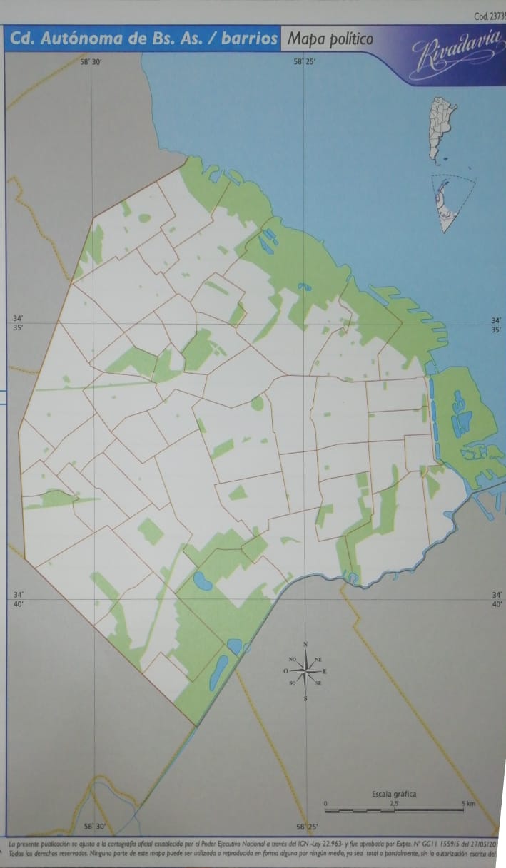 Mapa nro 3 ciudad autonoma de bs as y sus barrios n3 politico 