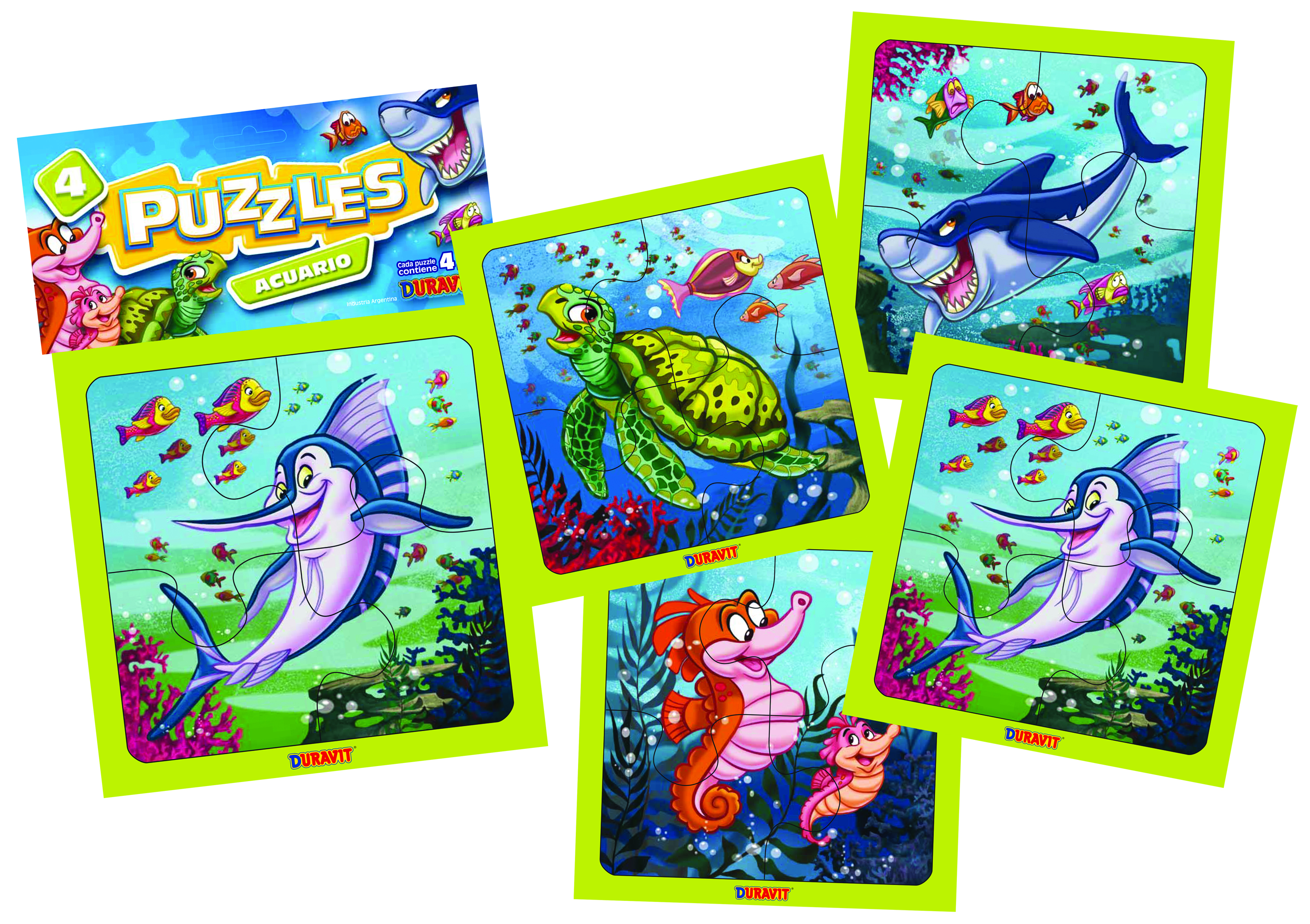 Puzzle contiene 4 modelos acuario 