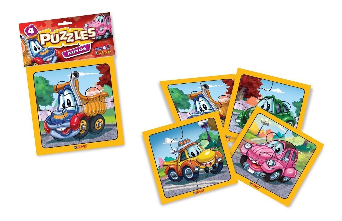 Puzzles contiene 4 modelos  autos