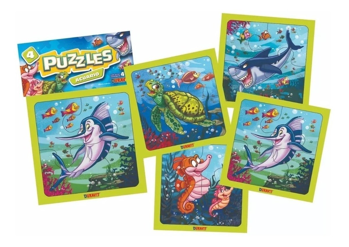 Puzzles contiene 4 modelos  acuario