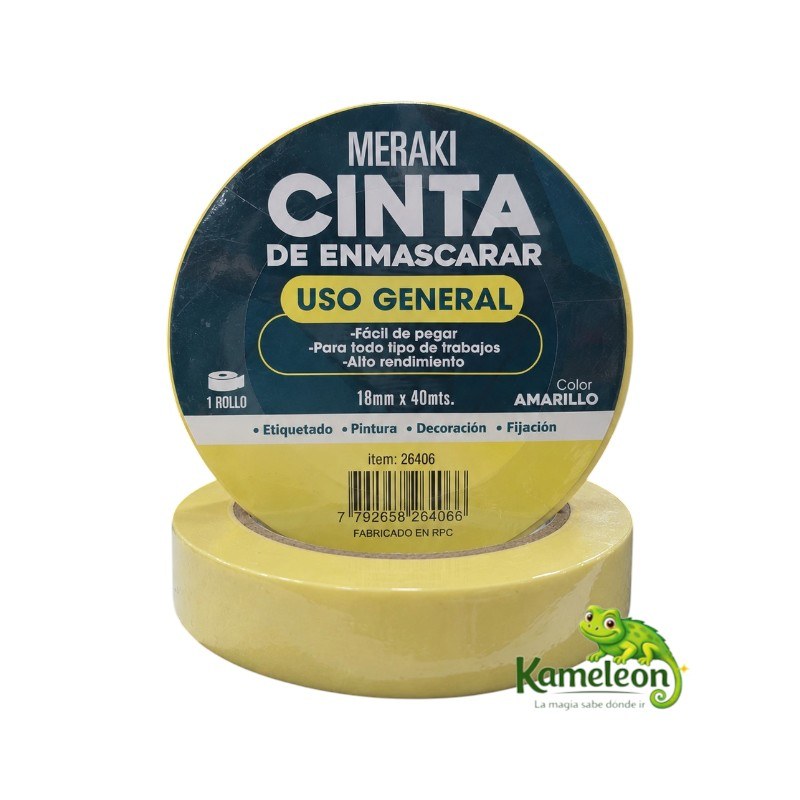 Cinta de enmascarar amarillo 18x40