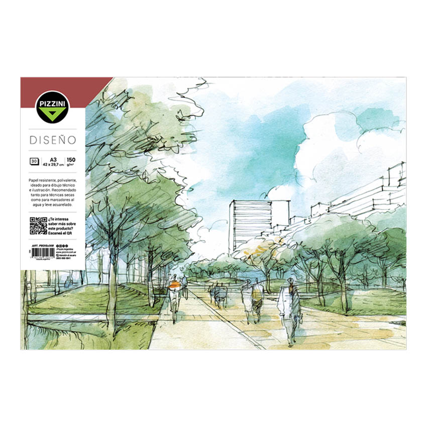 Block pizzini de dibujo a3 150g 30h