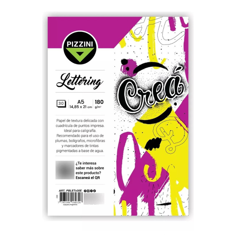 Block de dibujo pizzini a5 180grs 