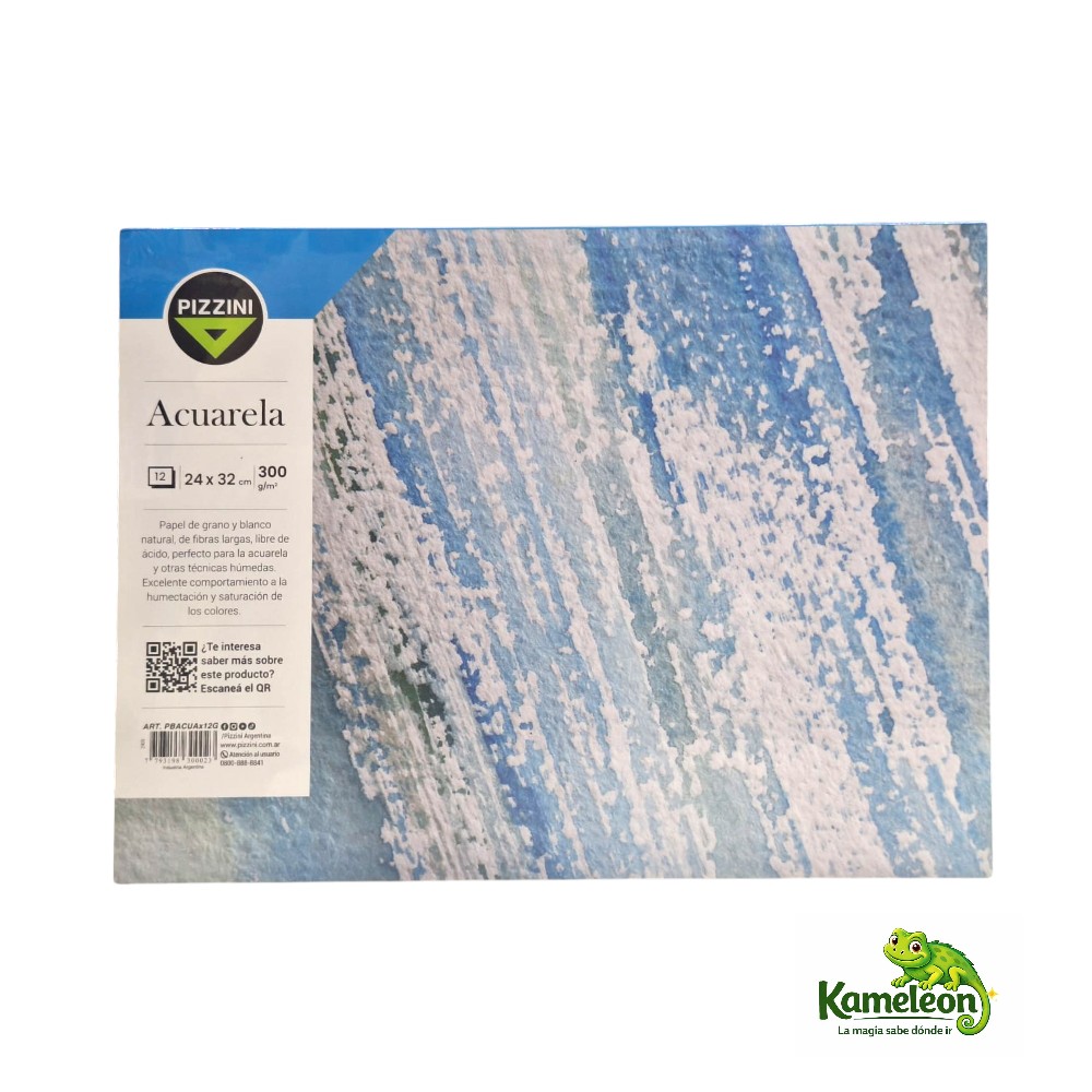 Block pizzini dibujo emblocado 24 x 32 12hj. 300grs. acuarela